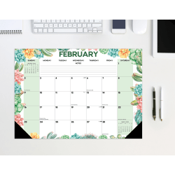 2025 Willow Creek Press Monthly Desk Pad Calendar, 17" x 12", Succulents, January 2025 To December 2025, 47859