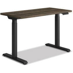 HON® Coordinate Height-Adjustable Writing Desk, 46"W, Florence Walnut/Black