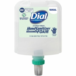 Dial Hand Sanitizer Foam Refill - 1.27 quart - Bottle Dispenser - Bacteria Remover - Hand - White - Fragrance-free, Dye-free - 1 Each