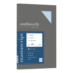 Southworth® 75% Recycled 25% Cotton Manuscript Covers, 9" x 12 1/2", 30 Lb, Light Blue, Box Of 100