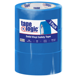 BOX Packaging Solid Vinyl Safety Tape, 3" Core, 2" x 36 Yd., Blue, Case Of 3
