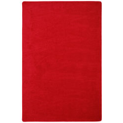 Joy Carpets Kid Essentials Solid Color Rectangle Area Rug, Endurance, 4' x 6', Red