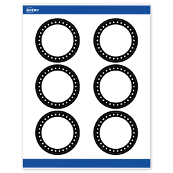 Avery® Print-To-The-Edge Labels With Sure Feed® Technology, S00-DKP-PRWMP10, Round, 3", Matte White, Preprinted Black & White Polka Dots Design, Pack Of 60