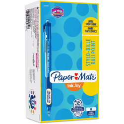 Paper Mate InkJoy 300 RT Retractable Ballpoint Pen - Medium Pen Point - 1 mm Pen Point Size - Retractable - Blue - Blue Plastic Barrel - 36 / Box