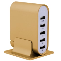 Trexonic 5-Port USB Compact Charging Station, Gold, 995105179M