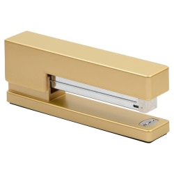 JAM Paper® Plastic Stapler, 2-1/2"H x 1-1/8"W x 6"D, Gold
