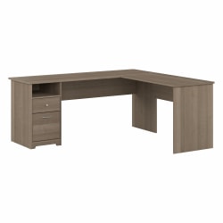 Bush Business Furniture Cabot 72"W L-Shaped Corner Desk With Drawers, Ash Gray, Standard Delivery