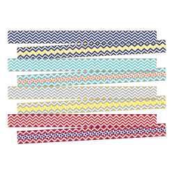 Barker Creek Double-Sided Border Set, 3" x 35", Chevron, 12 Strips Per Pack, Set Of 4 Packs