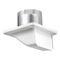 Lambro® 4" Plastic Under Eave Vent With Weather Damper And Tail Pipe For General Venting Applications, White, LAO143WTP
