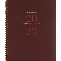AT-A-GLANCE Signature Lite 2023 RY Weekly/Monthly Planner, Maroon, Large, 8 1/2" x 11", YP905L5023