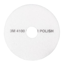 3M™ 4100 Super Polishing Floor Pads, 13" Diameter, White, Case Of 5