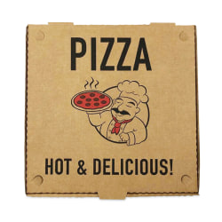 BluTable Pizza Boxes, 2"H x 14"W x 14"D, Kraft, Pack Of 50 Boxes