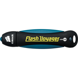 Corsair 64GB Flash Voyager USB 3.0 Flash Drive - 64 GB - USB 3.0 - 190 MB/s Read Speed - 55 MB/s Write Speed - Black, White - 5 Year Warranty