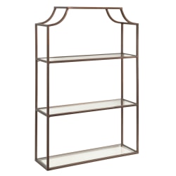 Kate and Laurel Ciel Tiered Wall Shelves, 30"H x 20-1/4"W x 6"D, Bronze