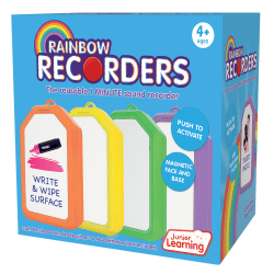 Junior Learning Magnetic Rainbow Recorders, Multicolor, Set Of 4 Recorders