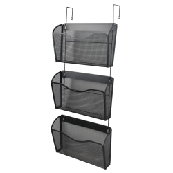 Office Depot® Brand Mesh Hanging Wall Files, Black, Pack Of 3 Files