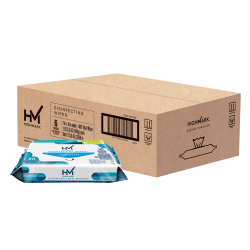 Highmark® Disinfecting Wipes, Fresh Scent, 7" x 8", 80 Wipes Per Flat Pack, 100% Recycled, White, Case Of 6 Packs