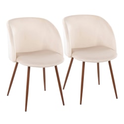 Lumisource Fran Dining Chairs, Cream/Walnut, Set Of 2 Chairs