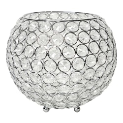 Elegant Designs Elipse Crystal Bowl, 6-3/4" x 8", Chrome