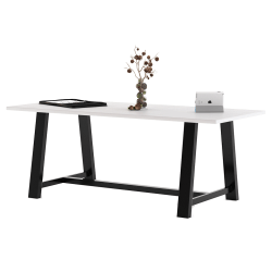 KFI Studios Midtown Standard Height Laminate Conference Table, 30"H x 84"W x 42"D, Designer White/Black