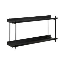 Kate and Laurel Dominic Tiered Wall Shelves, 14-5/8"H x 28"W x 7"D, Black