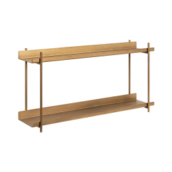Kate and Laurel Dominic Tiered Wall Shelves, 14-5/8"H x 28"W x 7"D, Gold