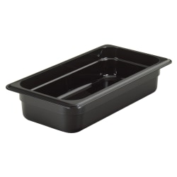 Cambro H-Pan High-Heat GN 1/3 Food Pans, 2"H x 6-15/16"W x 12-3/4"D, Black, Pack Of 6 Pans
