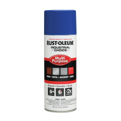 Rust-Oleum Industrial Choice 1600 System Multi-Purpose Enamel Spray Paint, 12 Oz, Gloss Safety Blue, Case Of 6 Cans