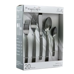 MegaChef Baily 20-Piece Flatware Set, Black