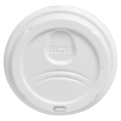 Dixie® PerfecTouch Hot Cup Lids, For 10-, 12- And 16-Oz Cups, White, Pack Of 50 Lids