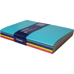 Rediform® Blueline 5 Notebooks, Pack Of 5, 5 3/4" x 8 1/4", 64 Sheets, Assorted Colors