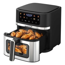 Brentwood® 8-Qt. 1.500-Watt XL Digital Air Fryer with Clear View Window, Touch Display, 8 Presets, Timer & Auto Shutoff, Black, AF-800DBK
