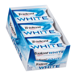 Trident® White Peppermint Sugar-Free Gum, Box Of 9 Packs