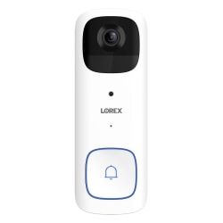 Lorex Wi-Fi Battery-Operated 2K Smart Video Doorbell, 5.8"H x 2.1"W x 2.1"D, White