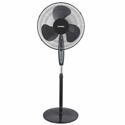 Optimus 16" Adjustable Oscillating Stand Fan With Remote Control, Black