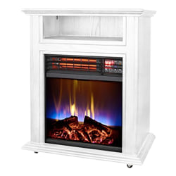 Comfort Glow® 5,120-BTU Mobile Electric Quartz Fireplace Heater with Blower, Tri-Color Flame Effect & Remote, White, QF4562R