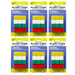 Koplow Games Blank Dice With Stickers, 12 Dice Per Pack, Set Of 6 Packs