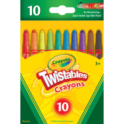 Crayola Mini Twistables Crayons, Assorted Colors, Pack Of 10 Crayons