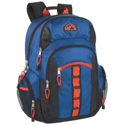 Mountain Edge Multi-Pocket Daisy Chain Backpack With 17" Laptop Sleeve, Blue