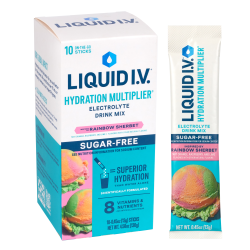 Liquid IV Sugar-Free Rainbow Sherbet Drink Mix, 0.45 Oz, Total Qty 10