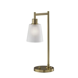 Adesso Gio 22"H Desk Lamp, Glass/Antique Brass