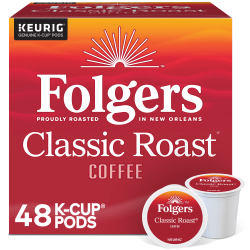 Folgers Gourmet Selections Medium Roast Keurig® Single-Serve K-Cup® Pods, Classic, Box Of 48 K-Cup® Pods