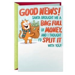 Hallmark Gag Gift Christmas Card (Bag Full of Money)