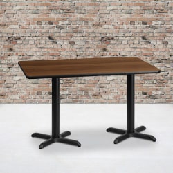 Flash Furniture Rectangular Laminate Table Top With Table Height Base, 31-3/16"H x 30"W x 60"D, Walnut