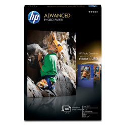 HP Advanced Photo Paper, 4" x 6", 10.5 Mil, White, Pack Of 100 Sheets
