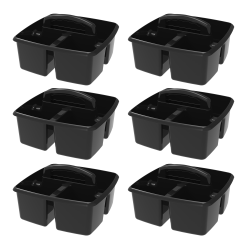 Storex Large Caddies, 6-3/8"H x 11"W x 13"D, Black, Pack Of 6 Caddies