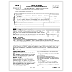 ComplyRight™ W-9 Tax Forms, 1-Part, 8-1/2" x 11", Pack Of 50 Forms