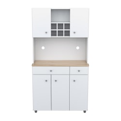 Inval® Galley Kitchen Storage Cabinet, 66-1/16"H x 35-1/16"W x 15-1/2"D, White