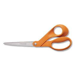 Fiskars® Original Orange-Handled Scissors, 8.41" Long, Offset Orange Handle