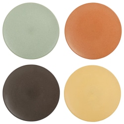 Gibson Elite Capetown 4-Piece Stoneware Dinner Plate Set, 10-1/4", Assorted Colors